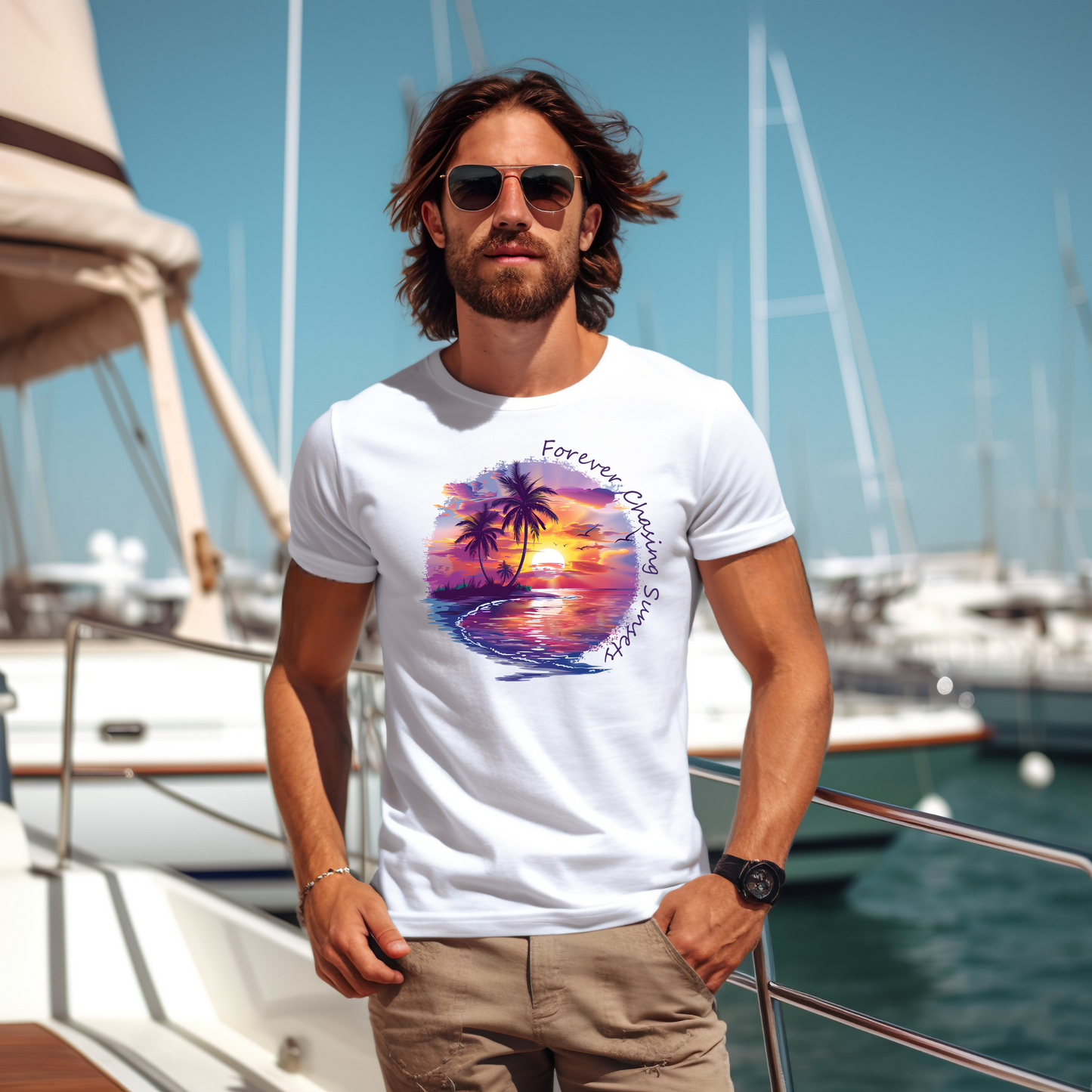 Chasing Sunsets T-shirt, Unisex, Beachy Summertime Vibes, Purple Sunset Rays, Matching Family Tees, Girls Vacation Outfit, Isle Gift For Her