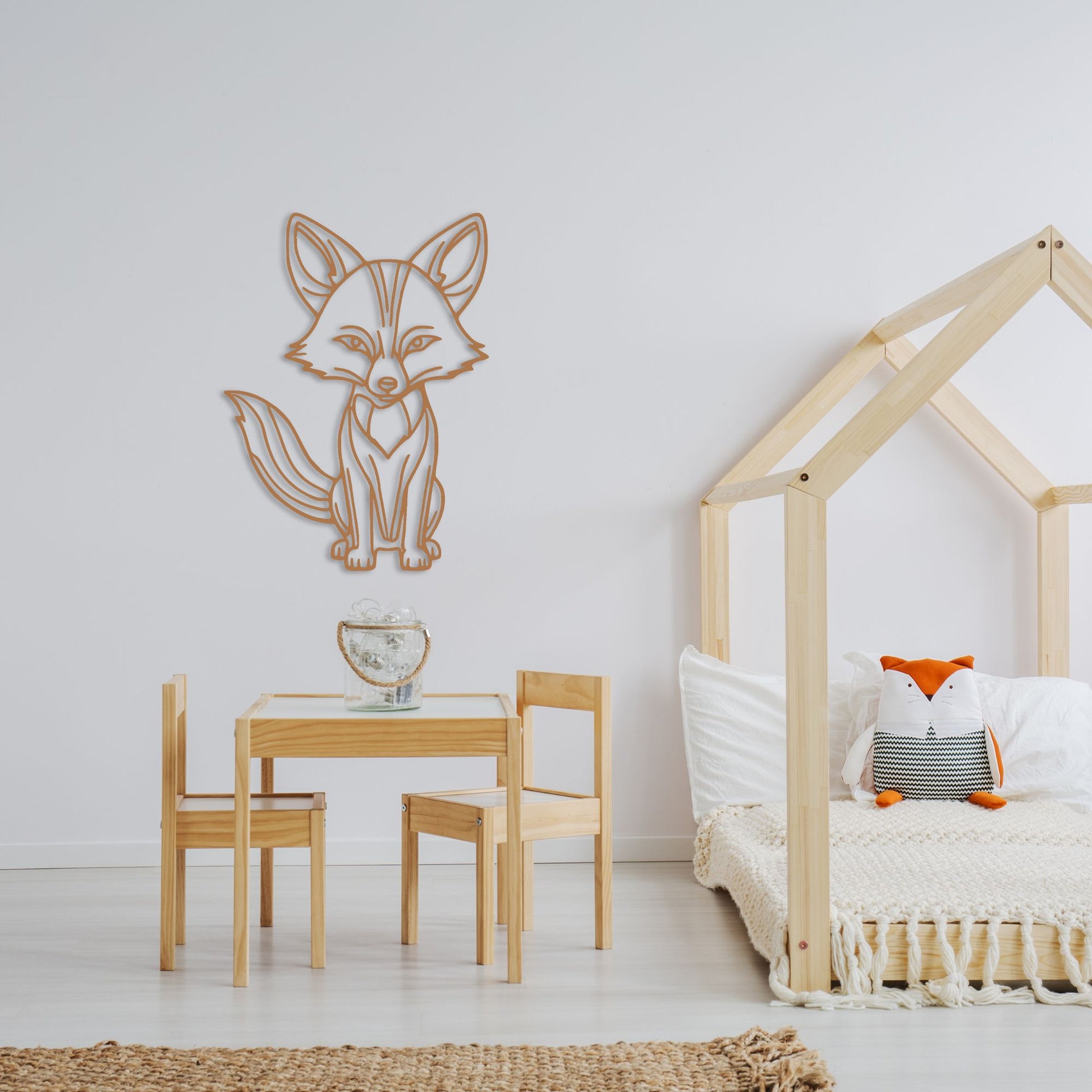 Fox Metal Wall Art, Kids Bedroom Decor, Animal Theme Playroom, Over The Bed Sign, Sons Birthday Gift, Grandson Gift