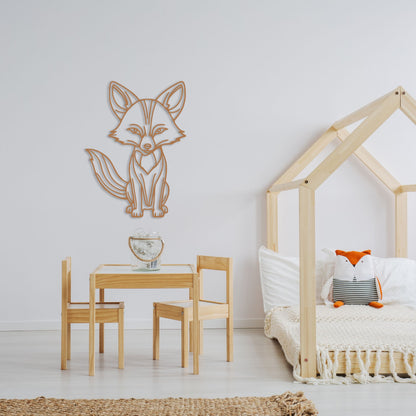 Fox Metal Wall Art, Kids Bedroom Decor, Animal Theme Playroom, Over The Bed Sign, Sons Birthday Gift, Grandson Gift
