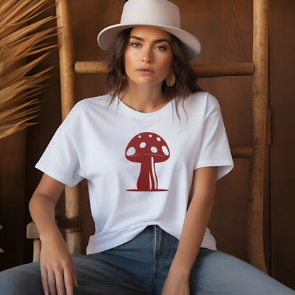 My Mushroom T-Shirt, Unisex Tee For Fungi Lovers, Psychedelic Toadstool Apparel, Red Magic Fungus, Botanical Garden Nerd, Cottagecore Gift white