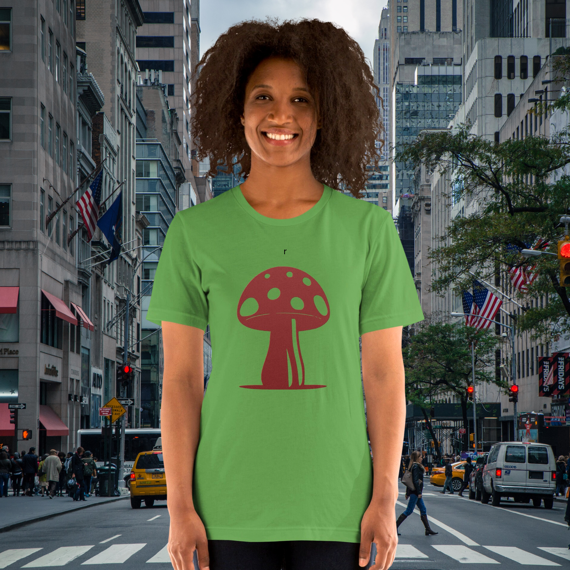 My Mushroom T-Shirt, Unisex Tee For Fungi Lovers, Psychedelic Toadstool Apparel, Red Magic Fungus, Botanical Garden Nerd, Cottagecore Gift green leaf