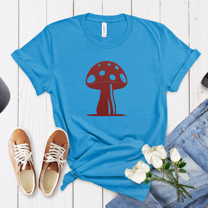 My Mushroom T-Shirt, Unisex Tee For Fungi Lovers, Psychedelic Toadstool Apparel, Red Magic Fungus, Botanical Garden Nerd, Cottagecore Gift blue aqua