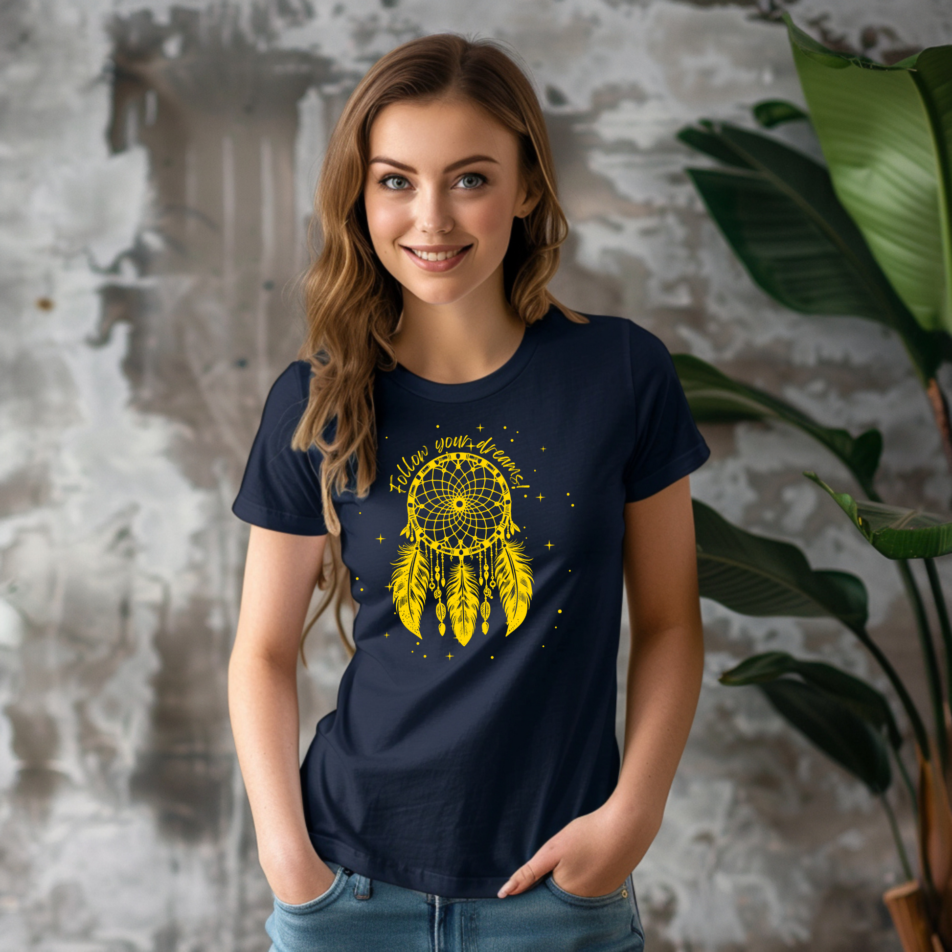 Starry Dreamcatcher T-Shirt, Unisex, Native American Style, Follow Your Dreams, Boho Apparel, Girls Outfits, Womens TShirts, For Her Gifts blu on girl