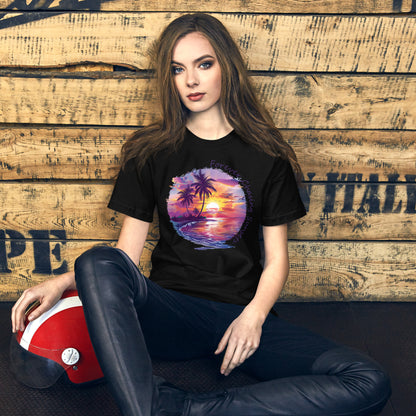 Chasing Sunsets T-shirt, Unisex, Beachy Summertime Vibes, Purple Sunset Rays, Matching Family Tees, Girls Vacation Outfit, Isle Gift For Her