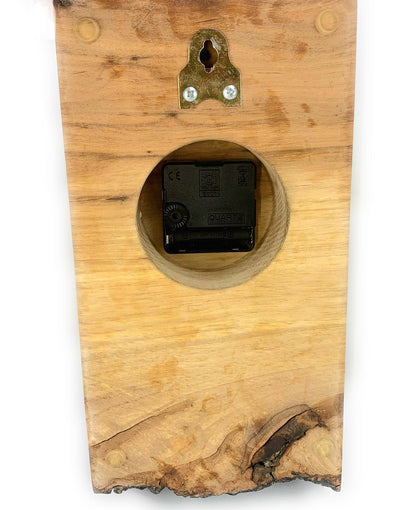 KingWood Live Edge Texas Pecan Slab Wall Clock "Texas Love"