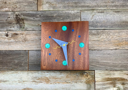 KingWood Reclaimed Cedar Slab Wall Clock "Soda POP"