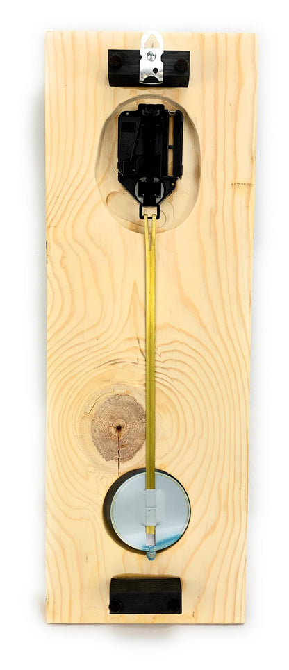 Pine Plank Pendulum Wall Clock in Santa Fe Style