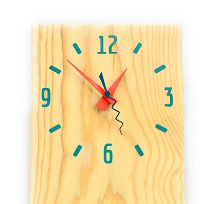 Pine Plank Pendulum Wall Clock in Santa Fe Style