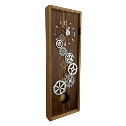 KingWood Pendulum Wall Clock w/ clock Gears in gold