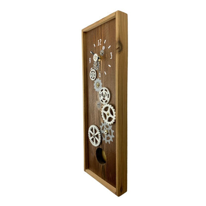 KingWood Pendulum Wall Clock w/ clock Gears in gold
