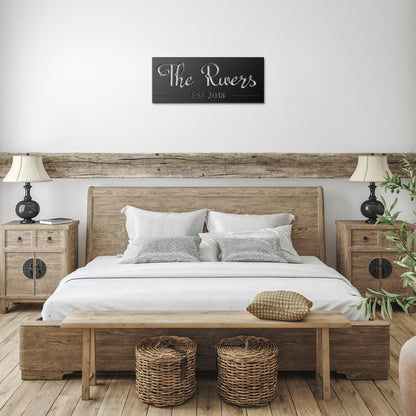 Personalized Modern Family Name Sign, w/ Established Date