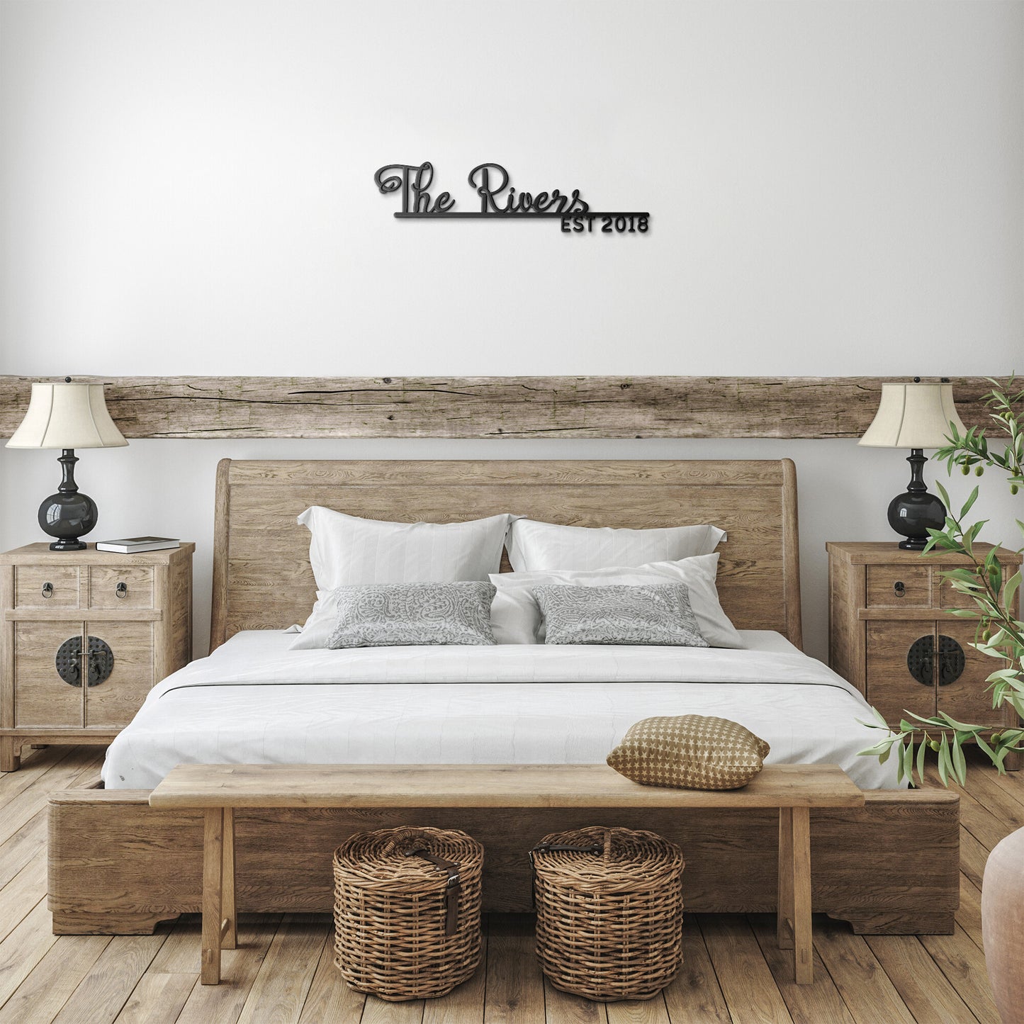 Personalized Script Metal Name Sign, Cursive Family Metal Wall Art