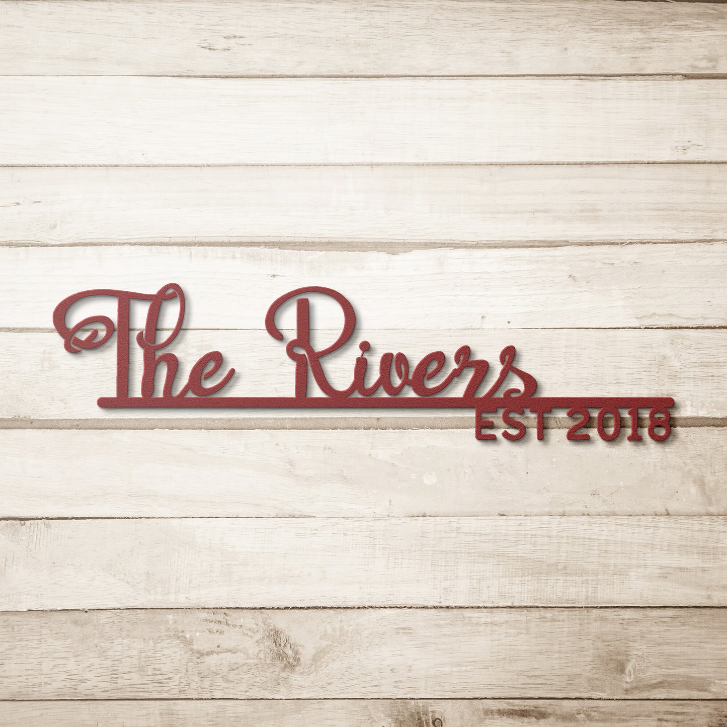 Personalized Script Metal Name Sign, Cursive Family Metal Wall Art